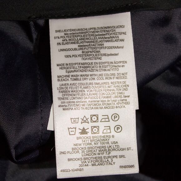 NWT Brooks Brothers Wool Blend Dress Pants Navy Blue Men 37x41 (Tailor to Fit) A - Picture 7 of 9